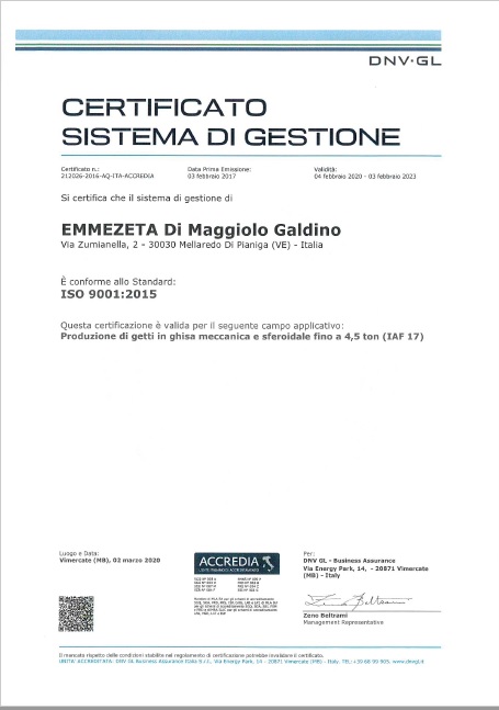 CertificatoISO2020